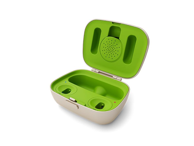 Chargeur Phonak Charger Case Combi ouvert — visuel officiel